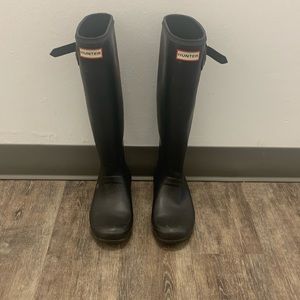 Black Matte Hunter Rain Boots